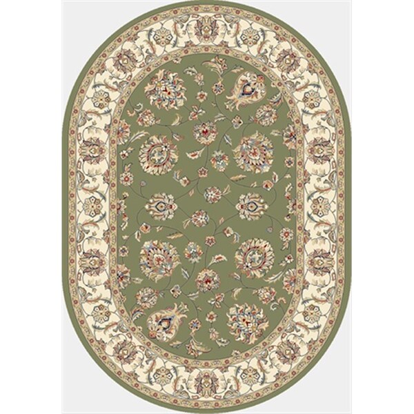 Dynamic Rugs Ancient Garden 5 ft. 3 in. x 7 ft. 7 in. Oval 57365-4464 Rug - Green/Ivory ANOV69573654464 - main